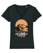I love Camping Tricou mânecă scurtă guler V Damă Evoker