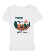 I Want to Getaway Tricou mânecă scurtă guler larg fitted Damă Expresser