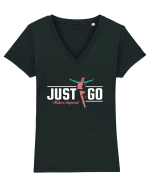 Just Go Tricou mânecă scurtă guler V Damă Evoker