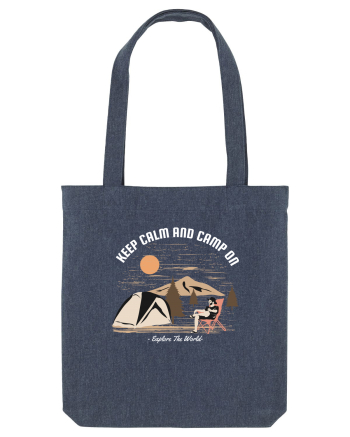 Keep Calm and Camp On Midnight Blue