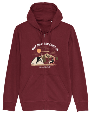 Keep Calm and Camp On Burgundy