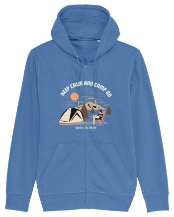 Keep Calm and Camp On Bright Blue