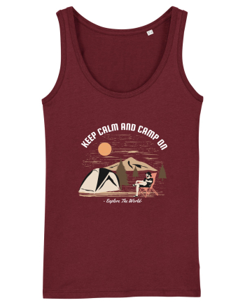 Keep Calm and Camp On Burgundy