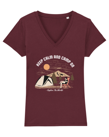 Keep Calm and Camp On Burgundy