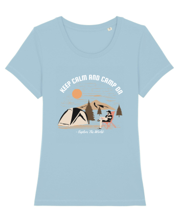 Keep Calm and Camp On Sky Blue