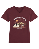 Keep Calm and Camp On Tricou mânecă scurtă guler V Bărbat Presenter