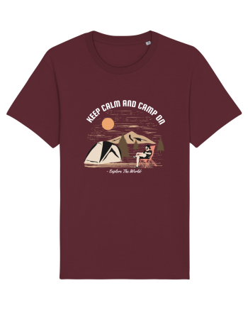 Keep Calm and Camp On Burgundy