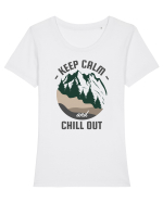 Keep Calm and Chill Out Tricou mânecă scurtă guler larg fitted Damă Expresser
