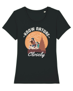 Know Nature Closely Tricou mânecă scurtă guler larg fitted Damă Expresser