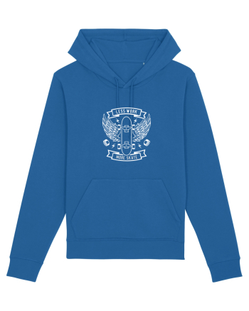 Less Work More Skateboard White Royal Blue