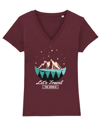 Lets Travel the World Burgundy