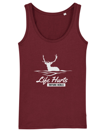 Life Hurts Nature Heals Burgundy