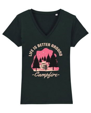 Life is Better Around a Campfire Black