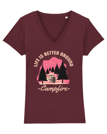 Life is Better Around a Campfire Burgundy