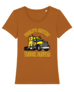 Pentru Șoferii de Camion Tricou mânecă scurtă guler larg fitted Damă Expresser