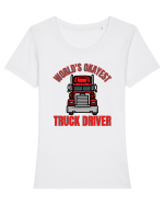 Pentru Șoferii de Camion Tricou mânecă scurtă guler larg fitted Damă Expresser