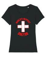 Pentru Doctori  Tricou mânecă scurtă guler larg fitted Damă Expresser
