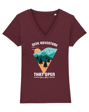 Seek Adventure that Open Your Mind Burgundy