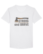 Strong and Brave Tricou mânecă scurtă guler larg Bărbat Skater