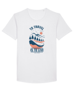 To Travel is to Live Tricou mânecă scurtă guler larg Bărbat Skater
