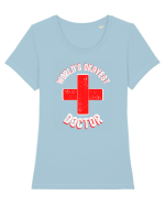 Pentru Doctori  Tricou mânecă scurtă guler larg fitted Damă Expresser