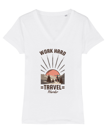 Work Hard Travel Harder White