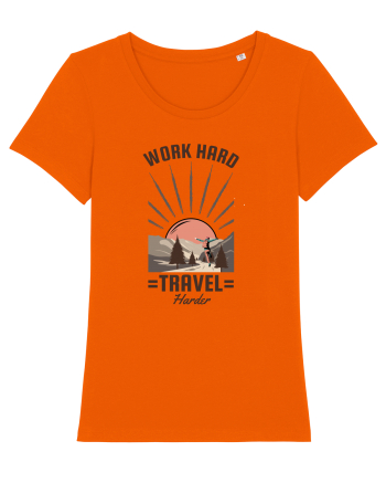 Work Hard Travel Harder Bright Orange