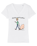Nu-ți lua nasul la purtare! Tricou mânecă scurtă guler V Damă Evoker