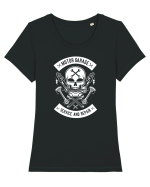 Moto Garage Skull White Tricou mânecă scurtă guler larg fitted Damă Expresser