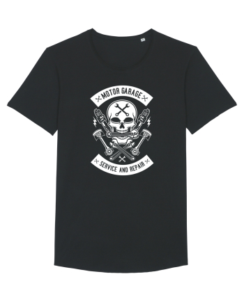 Moto Garage Skull White Black