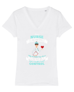 NURSE Tricou mânecă scurtă guler V Damă Evoker