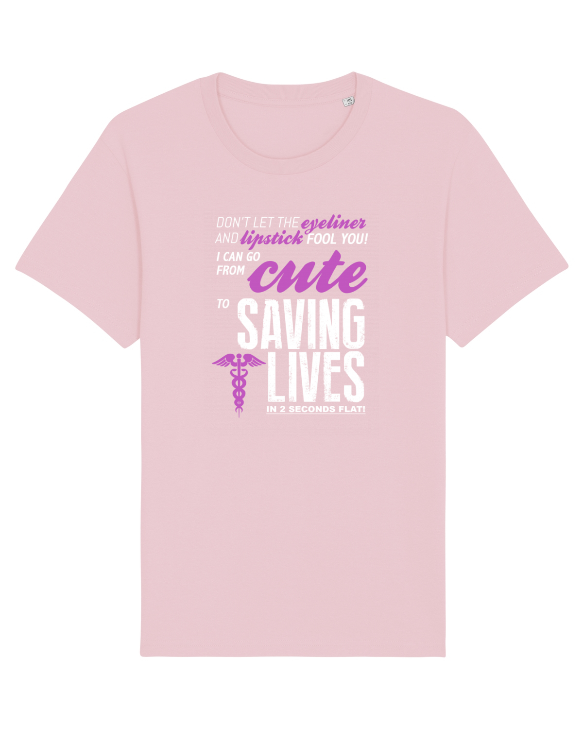 Tricou mânecă scurtă Unisex Rocker Cotton Pink
