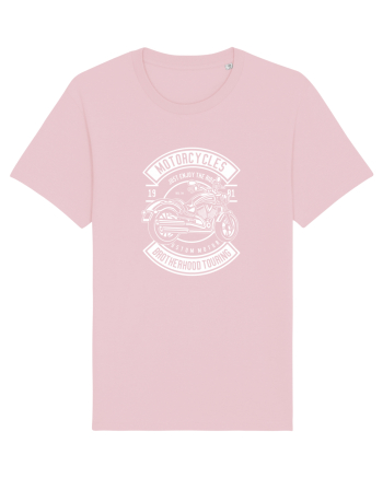 Moto Enjoy the Ride White Cotton Pink