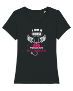NURSE Tricou mânecă scurtă guler larg fitted Damă Expresser