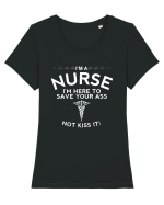 NURSE Tricou mânecă scurtă guler larg fitted Damă Expresser
