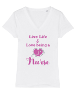 NURSE Tricou mânecă scurtă guler V Damă Evoker