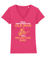MOUNTAIN BIKE Tricou mânecă scurtă guler V Damă Evoker