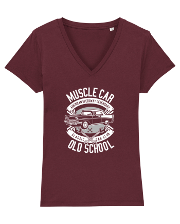 Muscle Car Vintage White Burgundy