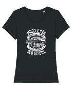 Muscle Car Vintage White Tricou mânecă scurtă guler larg fitted Damă Expresser