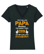 PAPA Tricou mânecă scurtă guler V Damă Evoker
