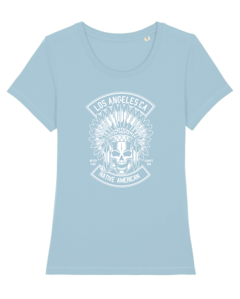Native American Skull White Sky Blue