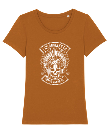 Native American Skull White Roasted Orange