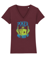 POKER Tricou mânecă scurtă guler V Damă Evoker