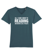 READING BOOKS Tricou mânecă scurtă guler V Bărbat Presenter