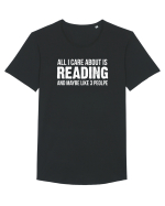 READING BOOKS Tricou mânecă scurtă guler larg Bărbat Skater