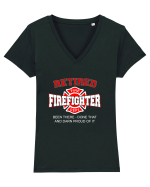 RETIRED FIREFIGHTER Tricou mânecă scurtă guler V Damă Evoker