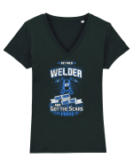 RETIRED WELDER Tricou mânecă scurtă guler V Damă Evoker