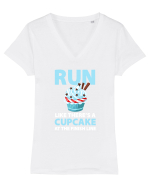 RUN Tricou mânecă scurtă guler V Damă Evoker