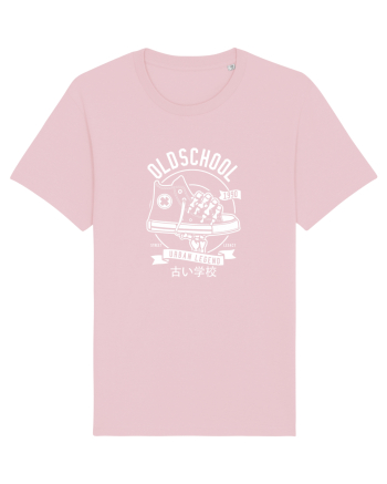 Old School Sneakers White Cotton Pink