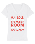 SARCARM Tricou mânecă scurtă guler V Damă Evoker